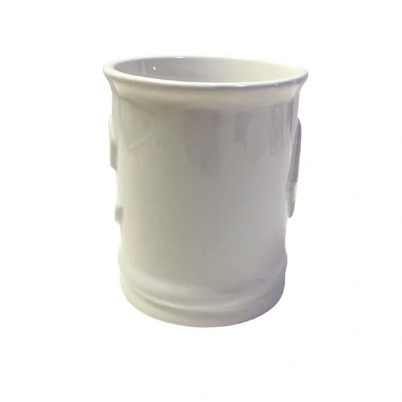 NWT Signature Monogram Embossed White Ceramic Mug - Picture 6 of 8